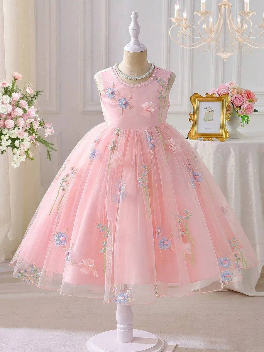 Vestido niña rosado floreado gala sk251120408399340838