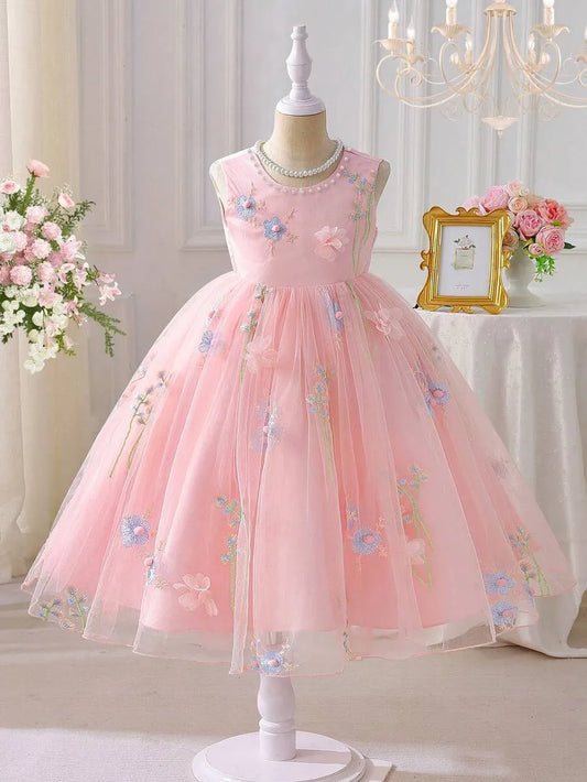 Vestido niña rosado floreado gala sk251120408399340838