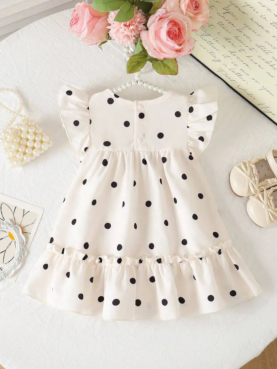 Vestido puntos polka dot blanco ivory bebe niña sa260416183082361910447