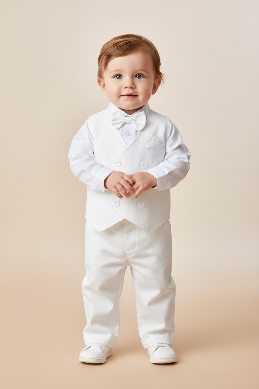 Set 3 piezas formal camisa pantalon moño corbatin bebe niño sa2411125053232242