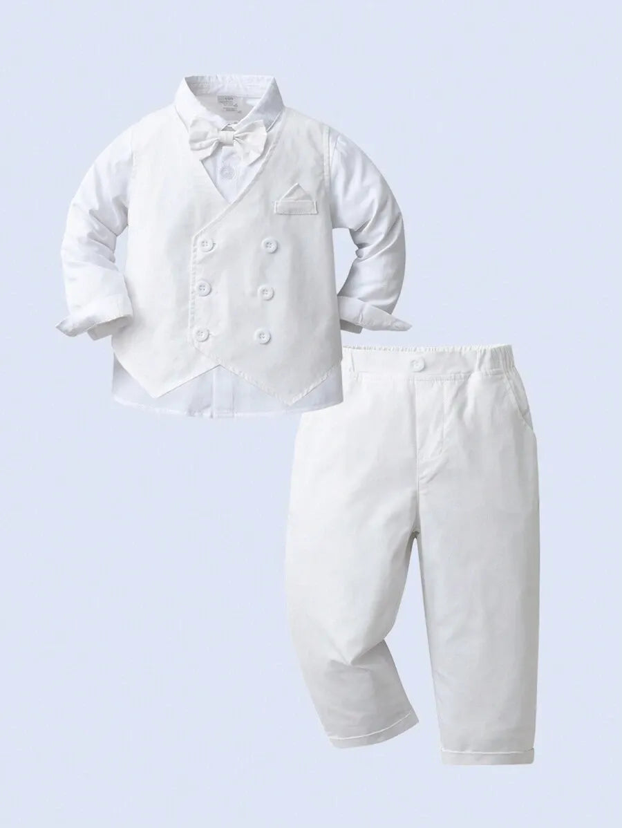 Set 3 piezas formal camisa pantalon moño corbatin bebe niño sa2411125053232242