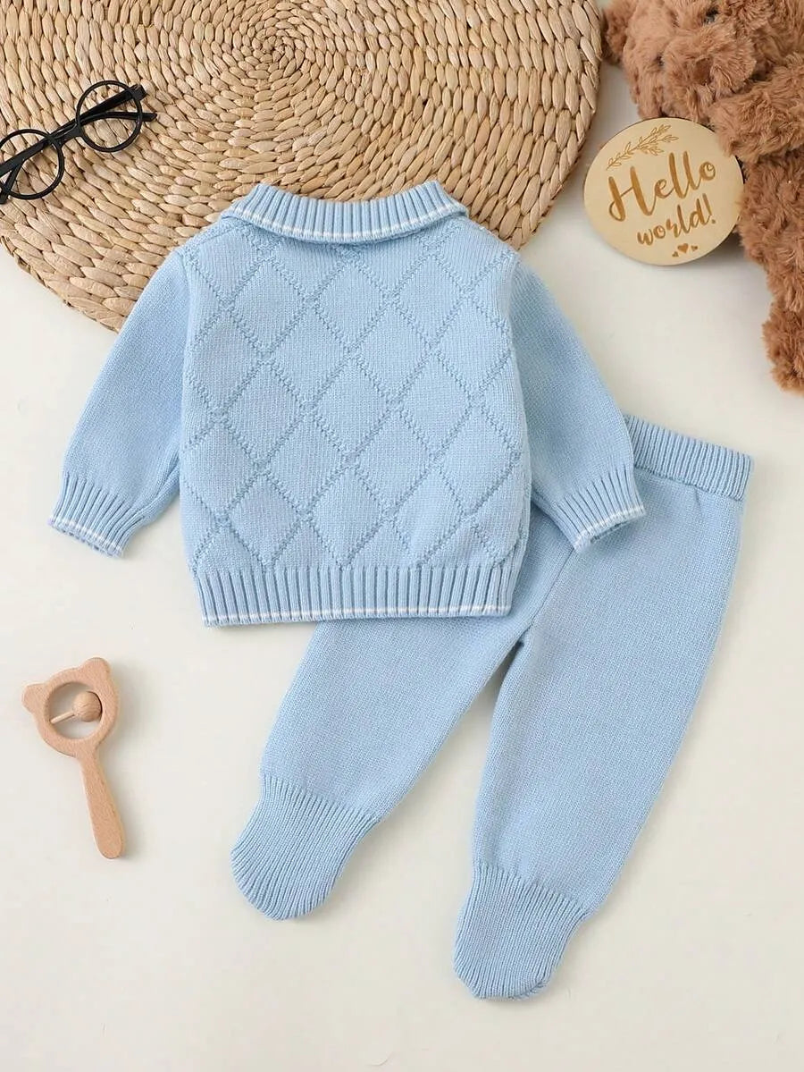 Set conjunto 2 piezas camisa pantalon azul celeste bebe niño salida hospital sa260608092388767811654