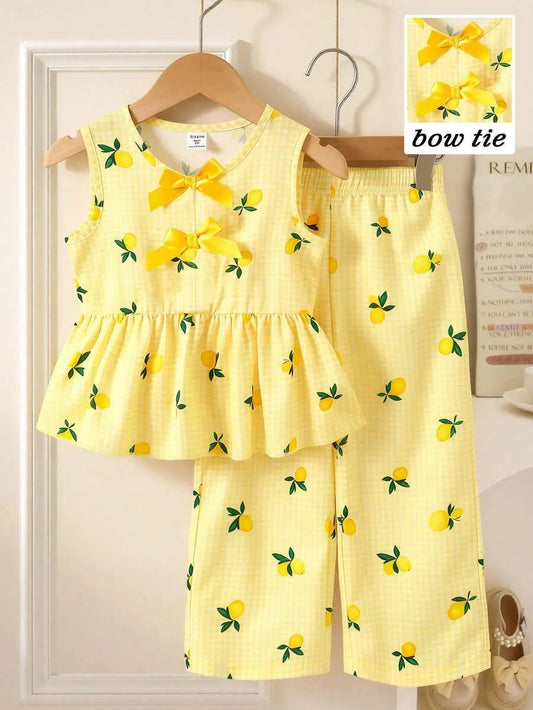 Set conjunto 2 piezas camisa pantalon amarillo limones niña sk260318204298908144103
