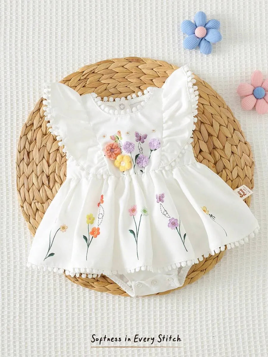 Vestido blanco flores bebe niña sa251205714319125701