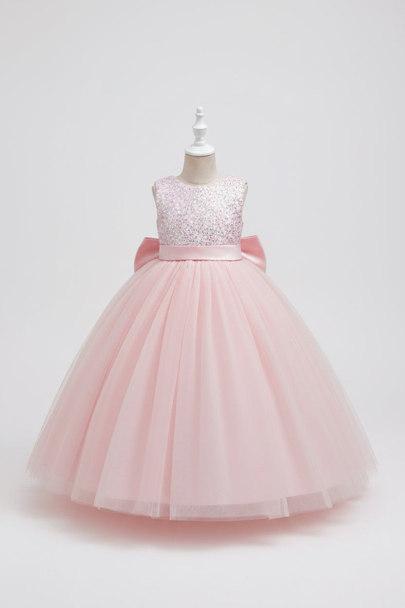 Vestido rosado evento gala niña sk251109087405390250