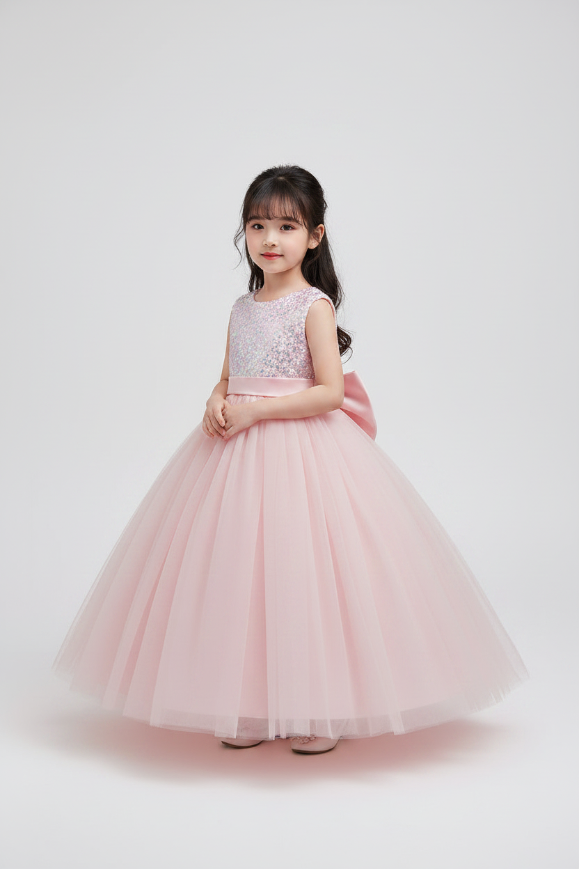 Vestido rosado evento gala niña sk251109087405390250