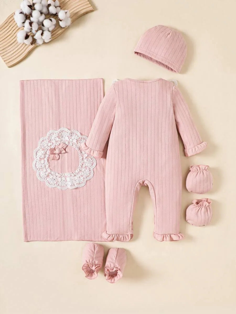 Set 5 piezas mameluco gorro salivera calcetines guantes sa2405110426161416