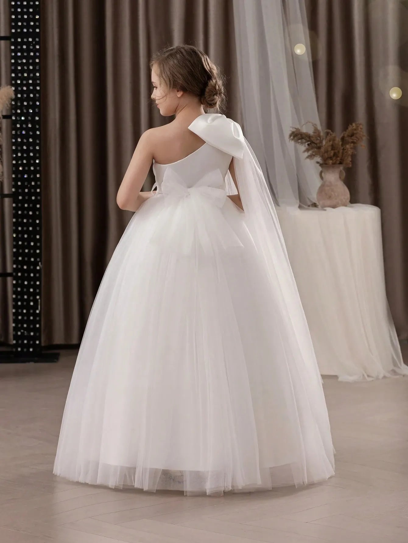 Vestido blanco chongo evento gala niña sk25080143748338364