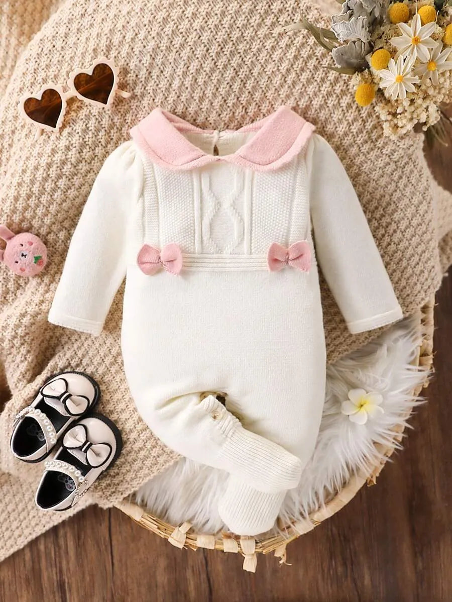 Mameluco blanco chongo rosado bebe niña salida hospital sa2409095562997695