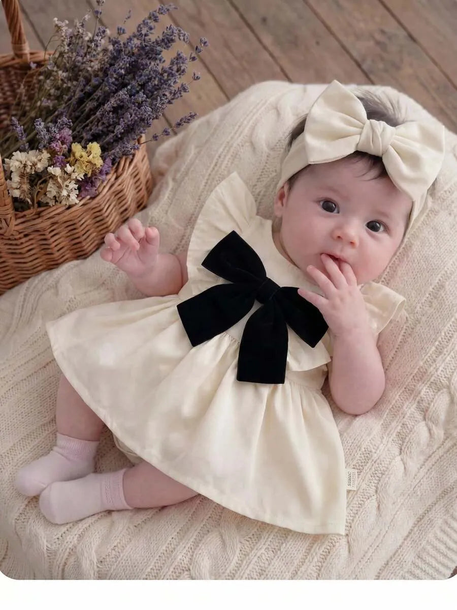 Vestido beige chongo bebe niña sa260106214837797904632