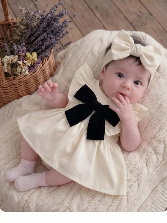 Vestido beige chongo bebe niña sa260106214837797904632