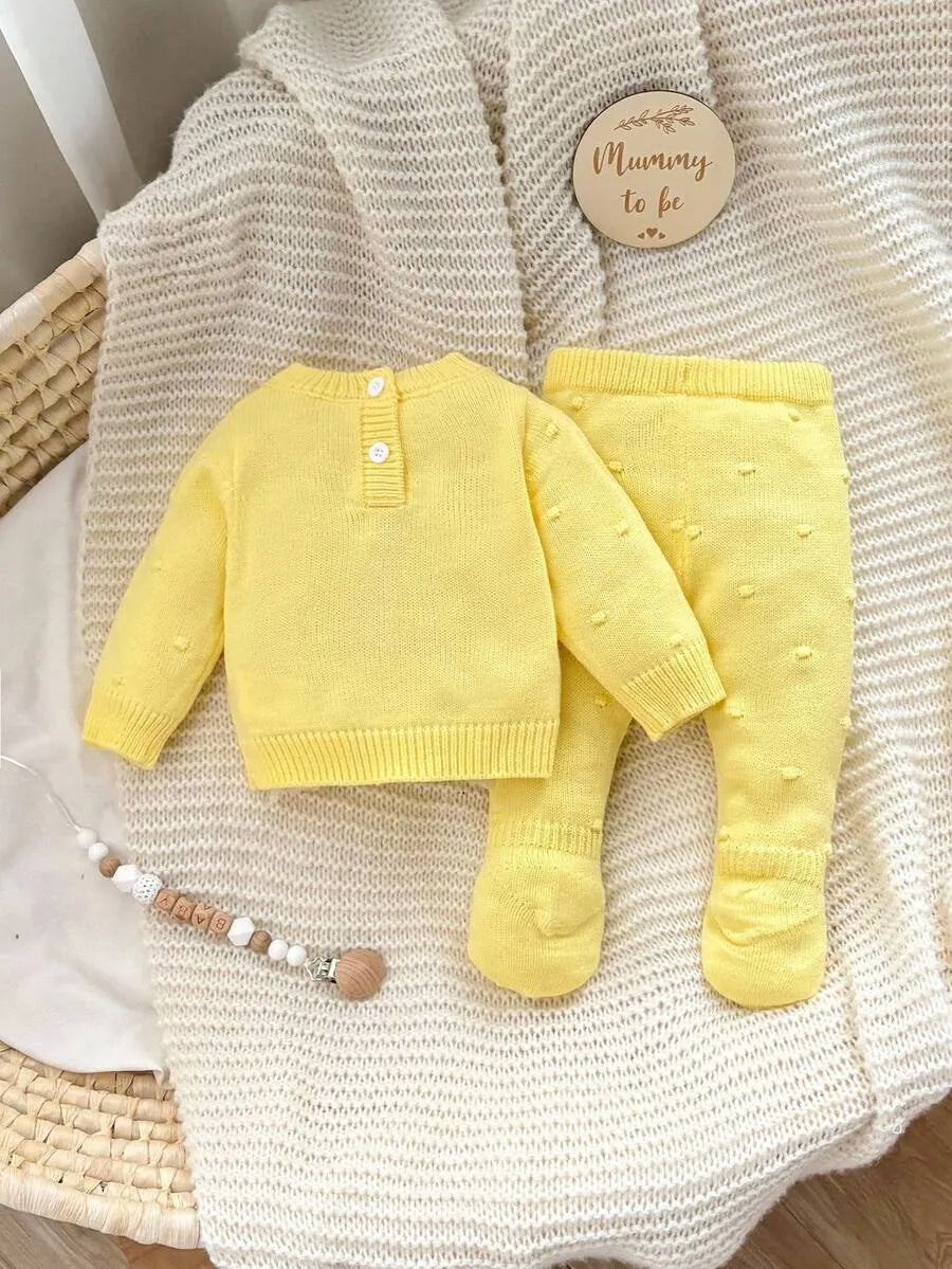 Set conjunto 2 piezas camisa pantalon amarillo bebe niño niña sa25080544774450666