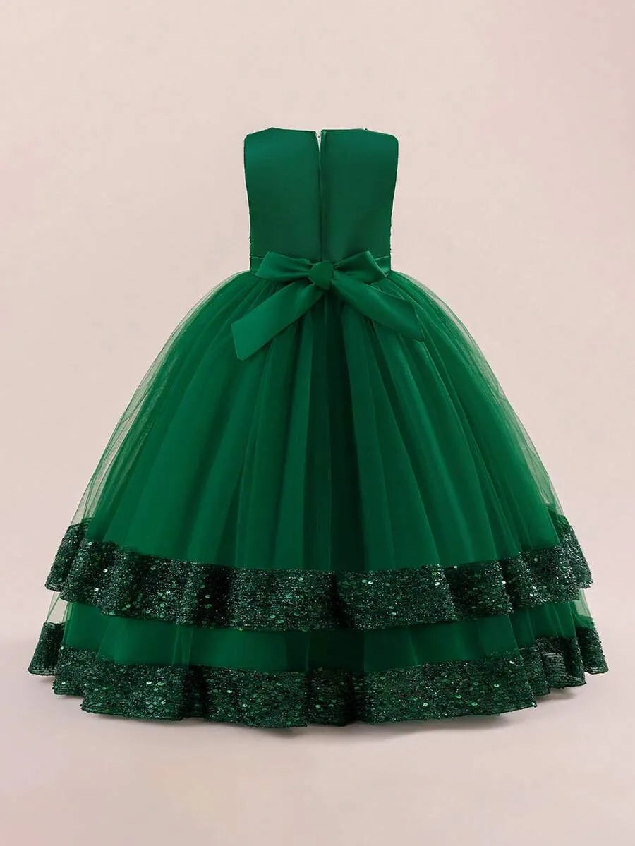 Vestido verde gala escarchado niña sk2408165458318118