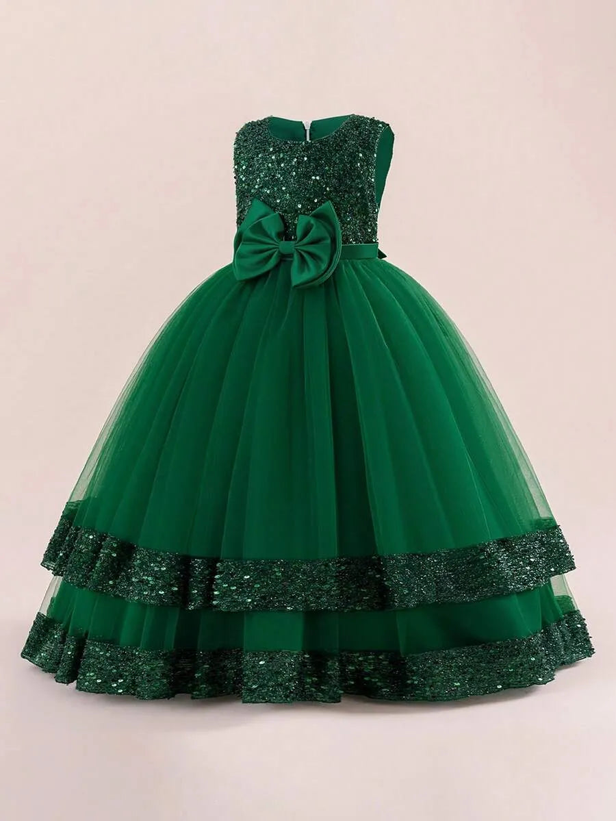 Vestido verde gala escarchado niña sk2408165458318118