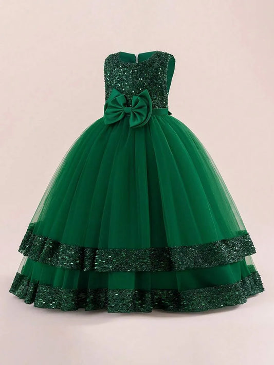 Vestido verde gala escarchado niña sk2408165458318118
