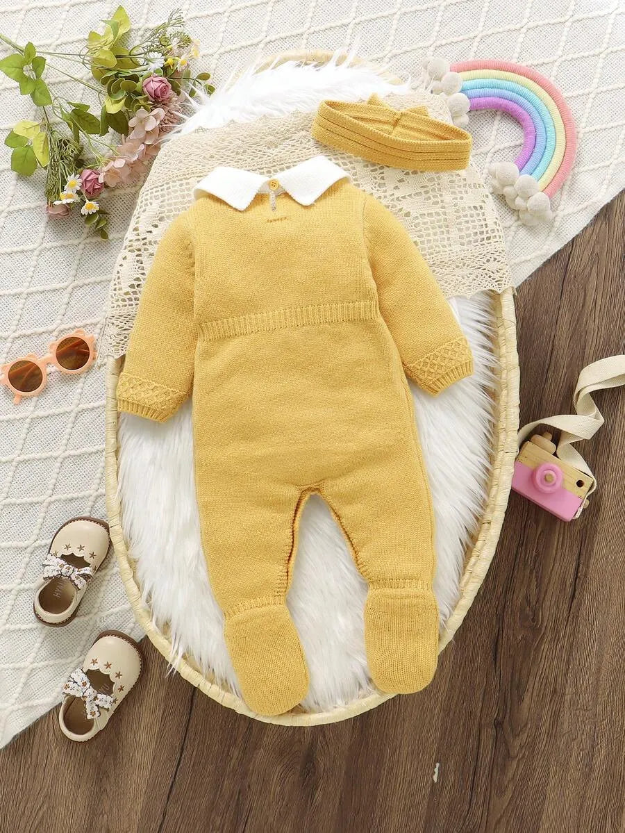 Set 2 piezas mameluco bincha amarillo bebe niña sa25092512291969966