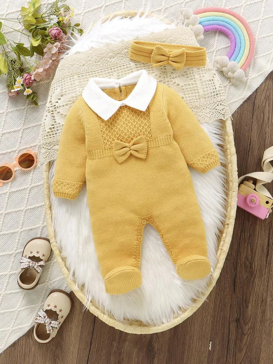 Set 2 piezas mameluco bincha amarillo bebe niña sa25092512291969966