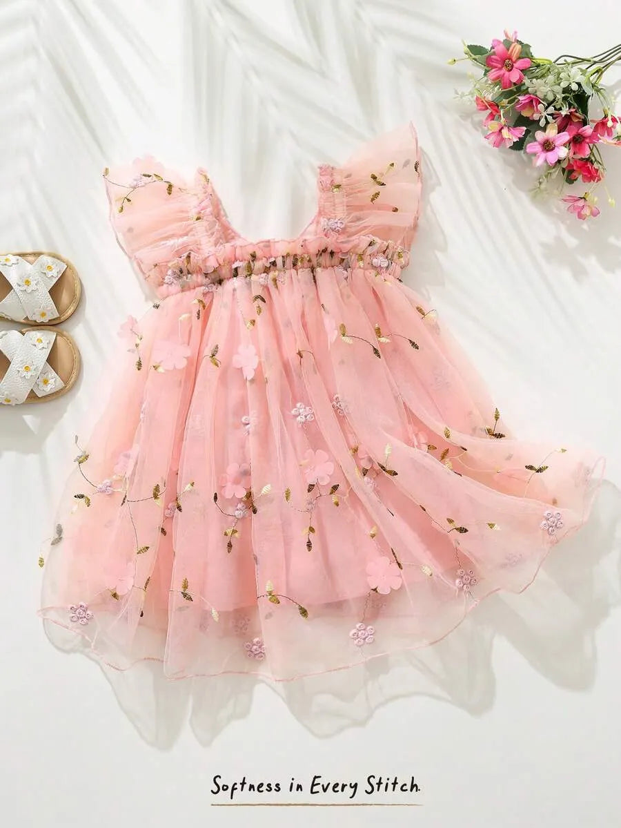 Vestido rosado mariposa bebe niña sa251129011818512988 gala