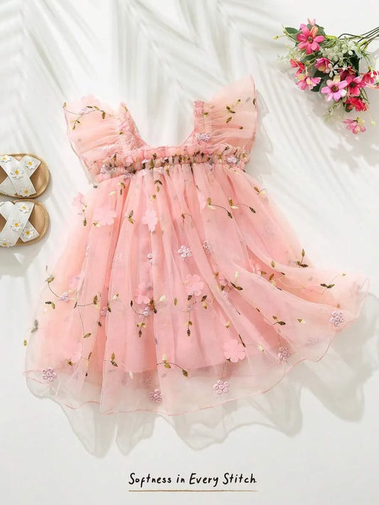 Vestido rosado mariposa bebe niña sa251129011818512988 gala