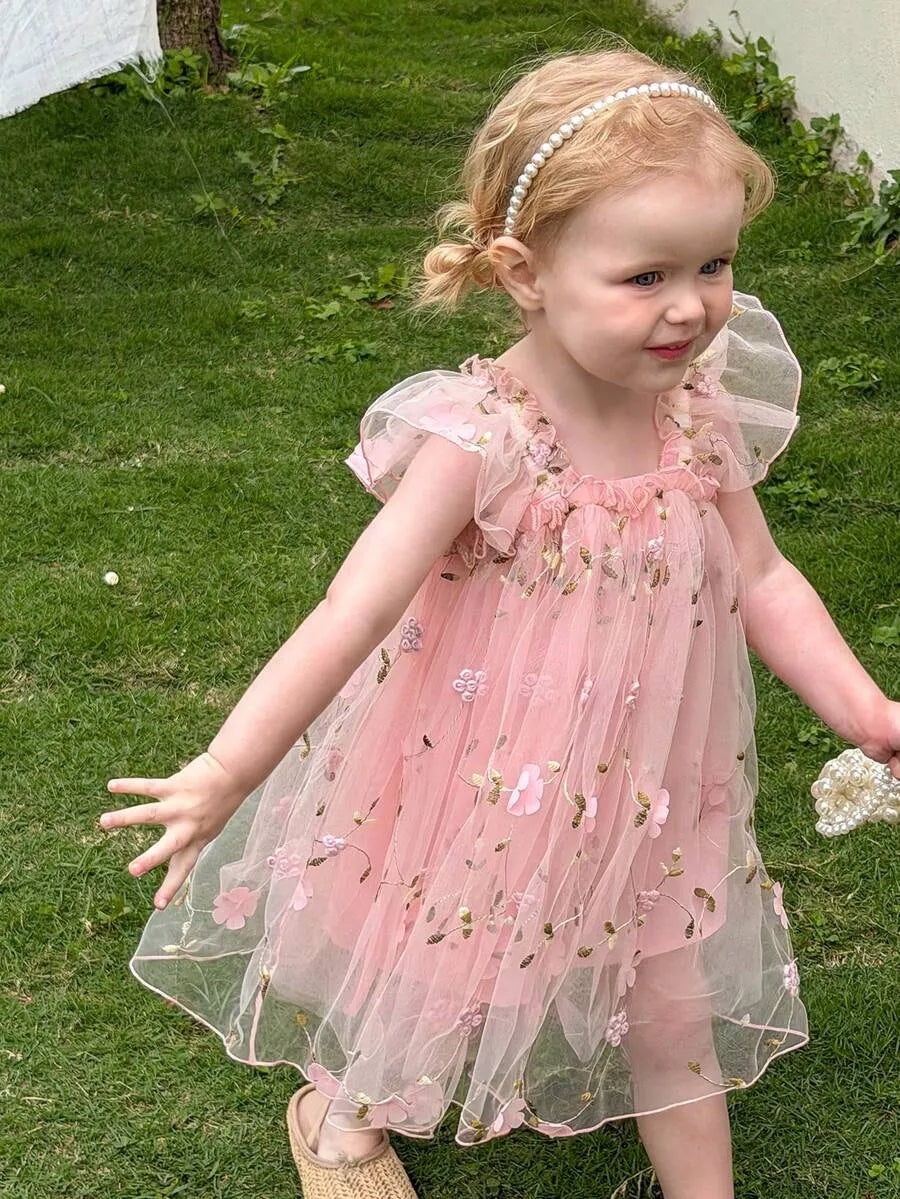 Vestido rosado mariposas bebe niña sa251118377470074708