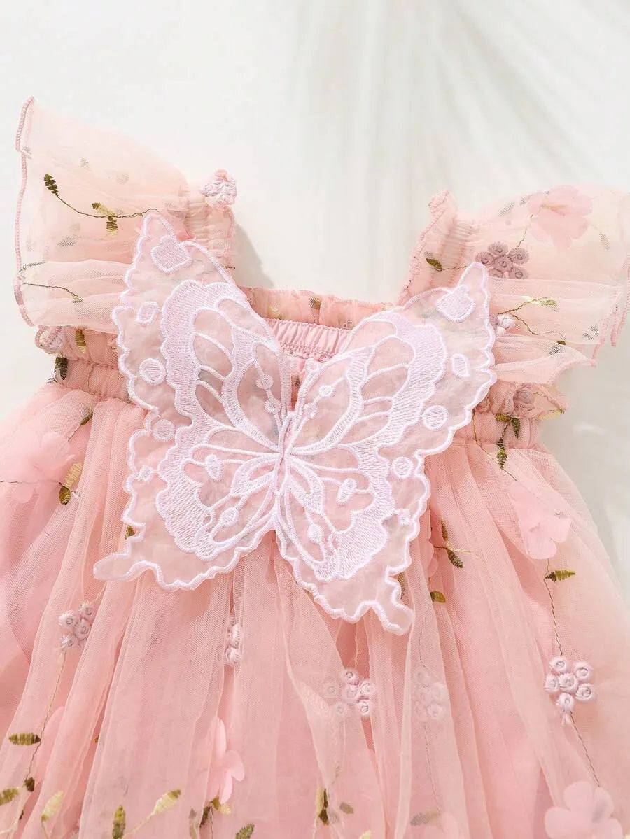 Vestido rosado mariposa bebe niña sa251129011818512988 gala