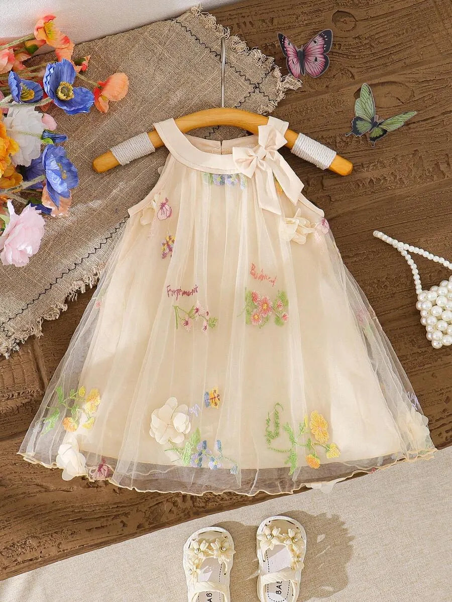 Vestido beige floreado bebe niña sa251121639769968417