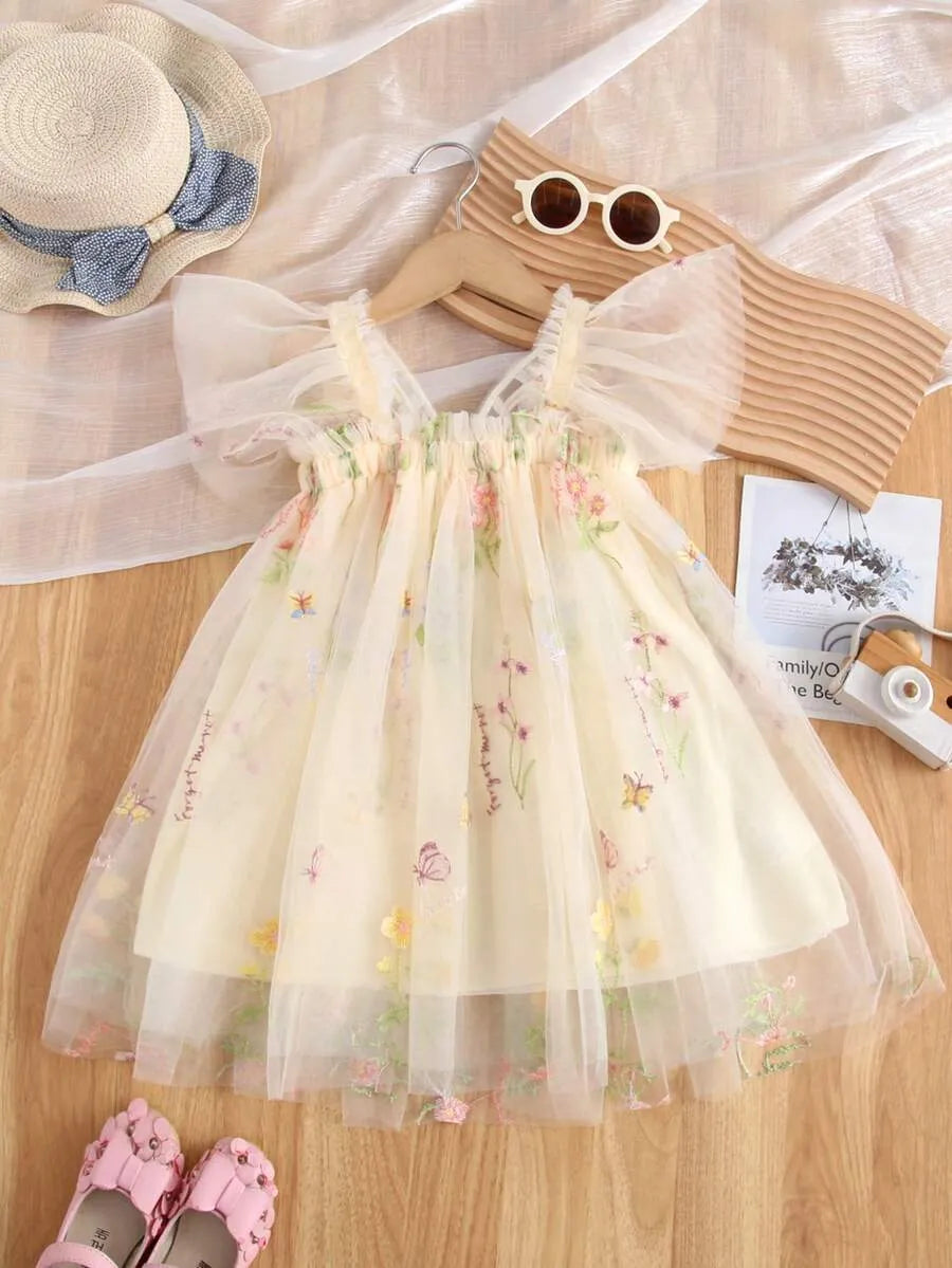 Vestido amarillo mariposas bebe niña gala sk2406246003051508