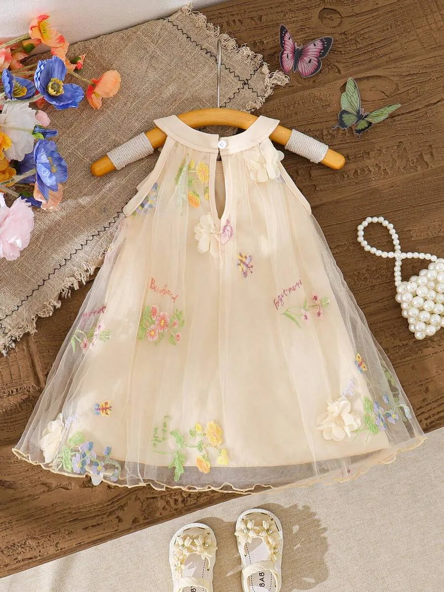 Vestido beige floreado bebe niña sa251121639769968417