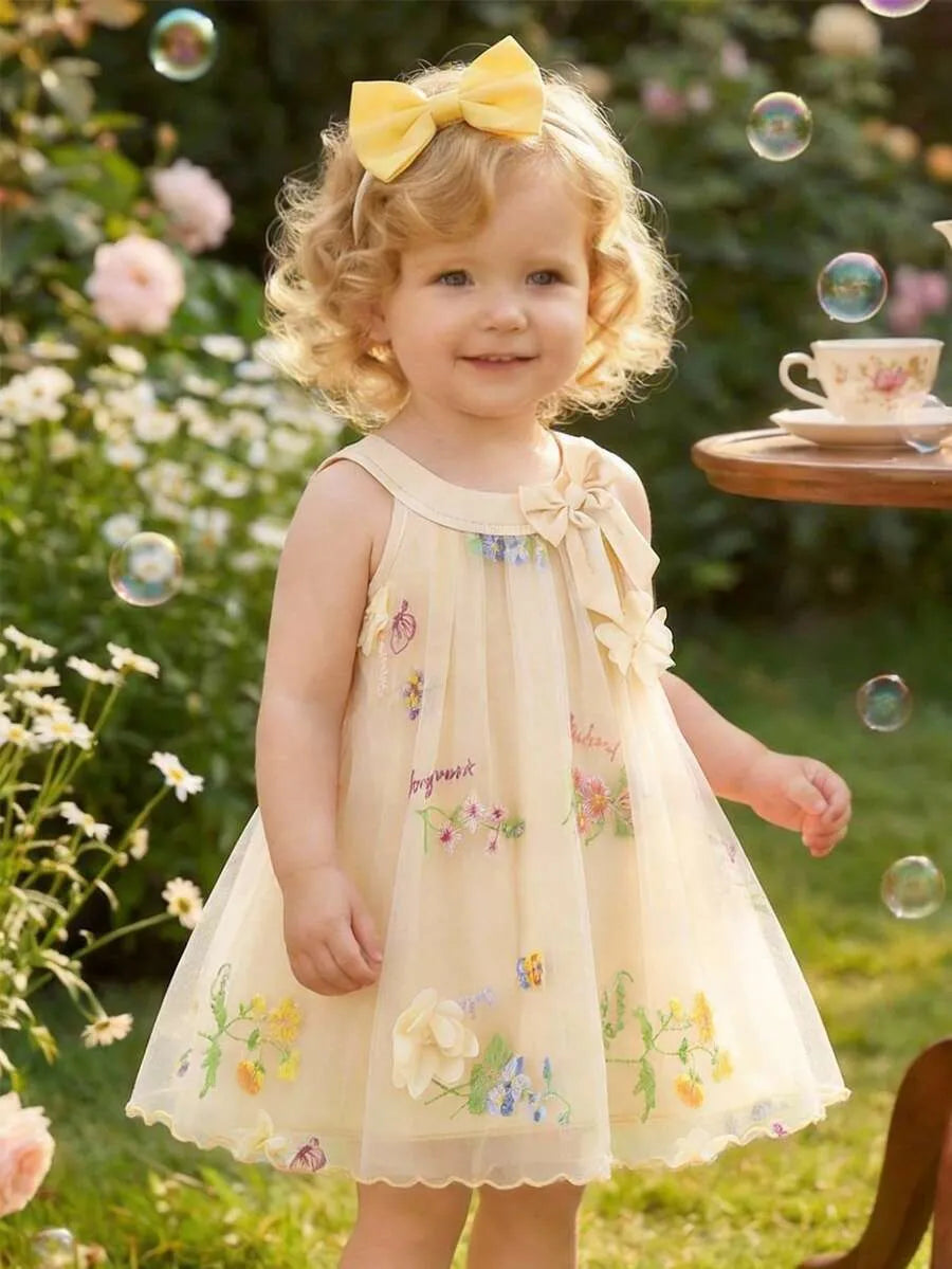 Vestido beige floreado bebe niña sa251121639769968417