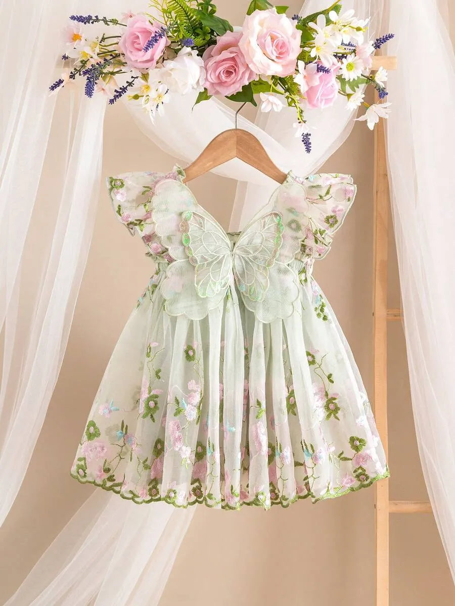 Vestido verde mariposas bebe niña sa251213225719010228448 gala