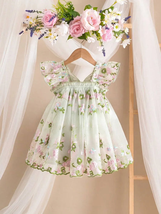 Vestido verde mariposas bebe niña sa251213225719010228448 gala