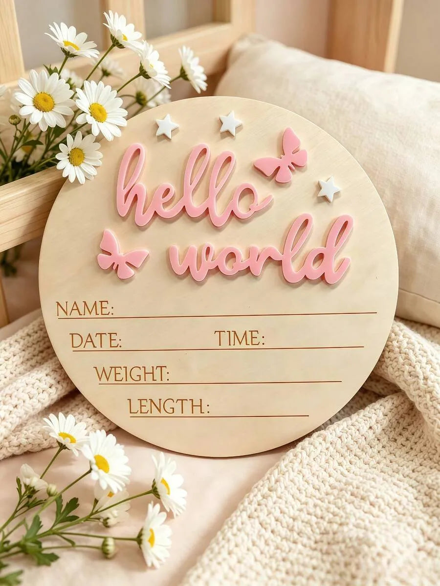 Set de fotografia bebe niña Hello World rosado hello world sa25070627945370527
