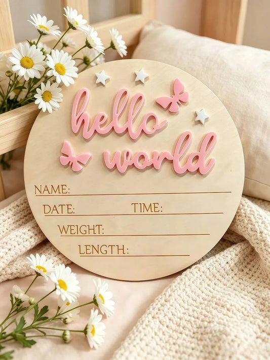 Set de fotografia bebe niña Hello World rosado hello world sa25070627945370527
