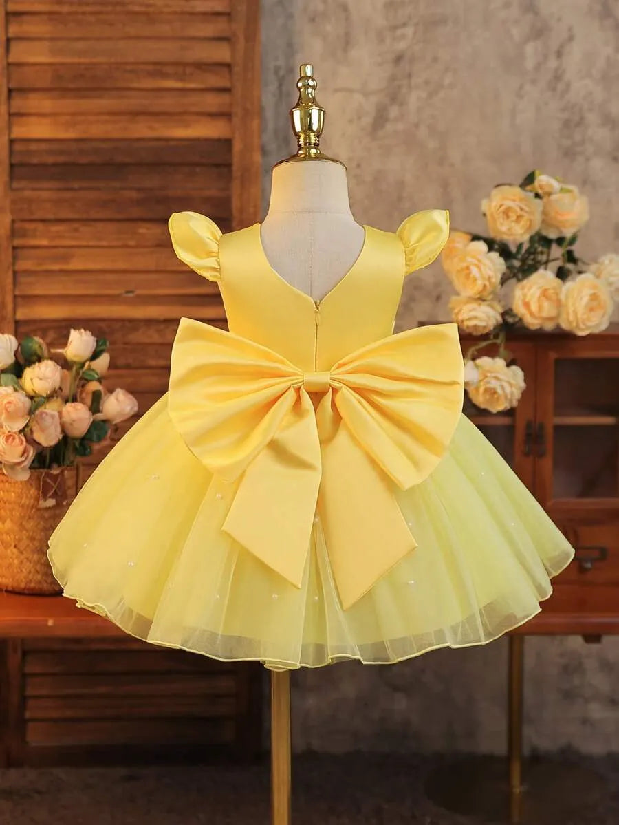 Vestido amarillo gala bebe niña sa251217101370319806810