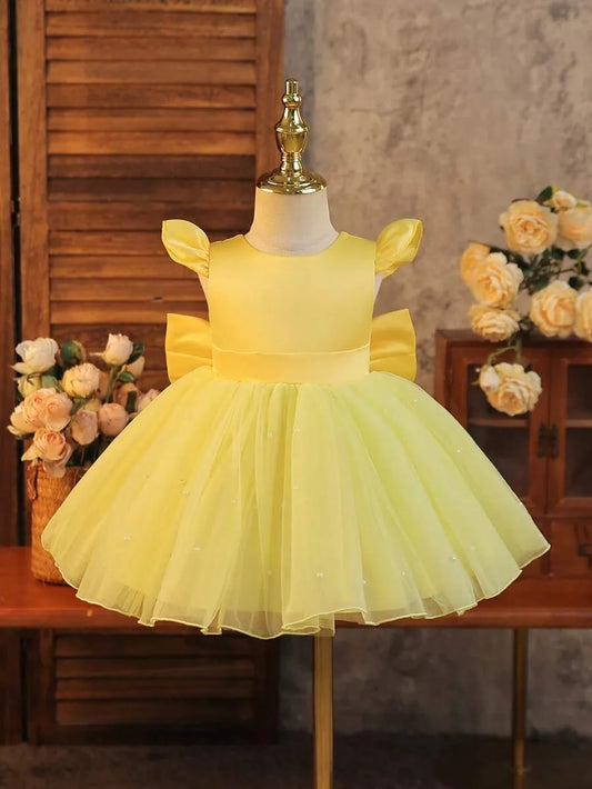 Vestido amarillo gala bebe niña sa251217101370319806810