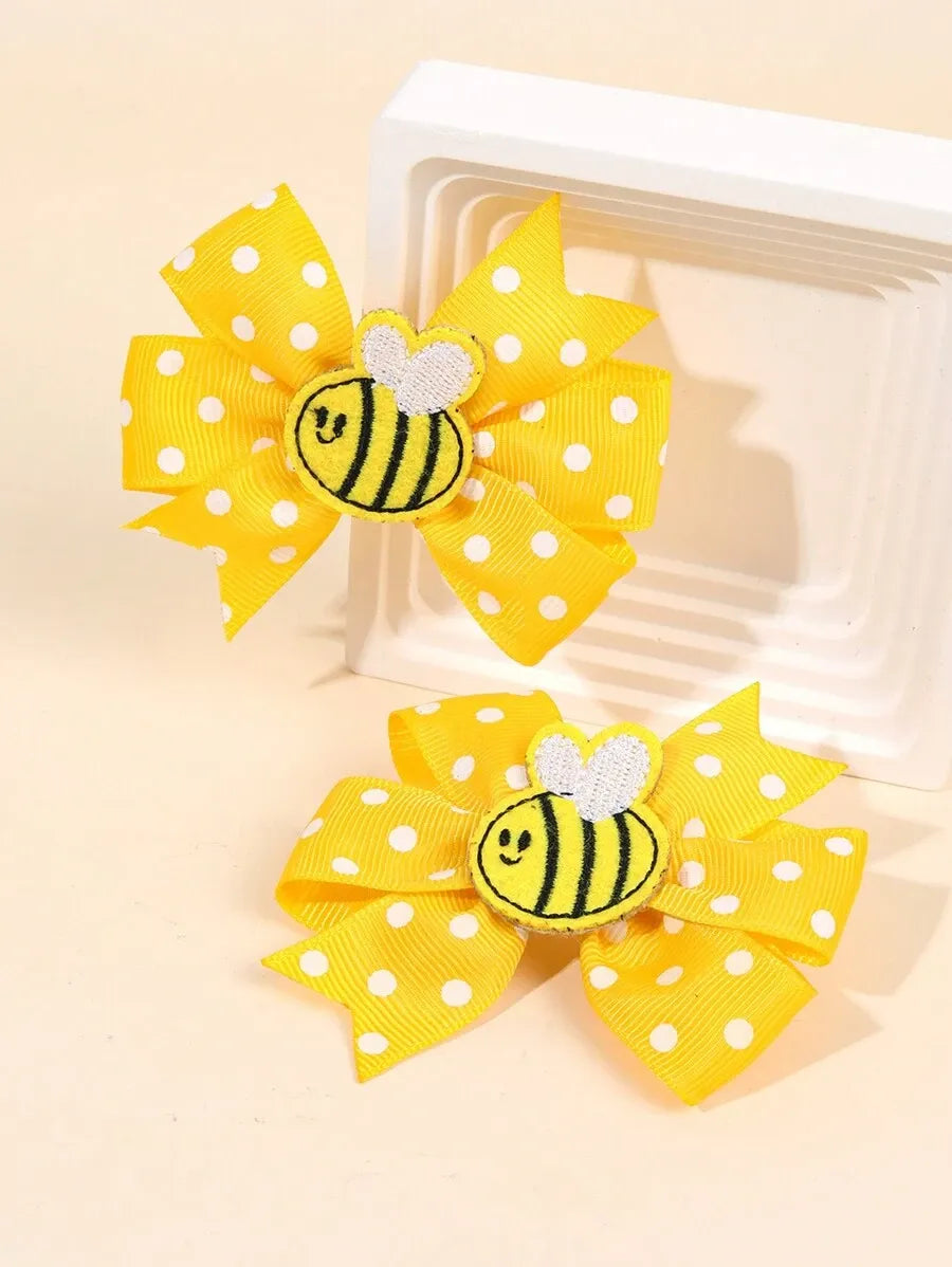 Set 2 ganchos amarillos abeja bebe niña sa25020660809496667