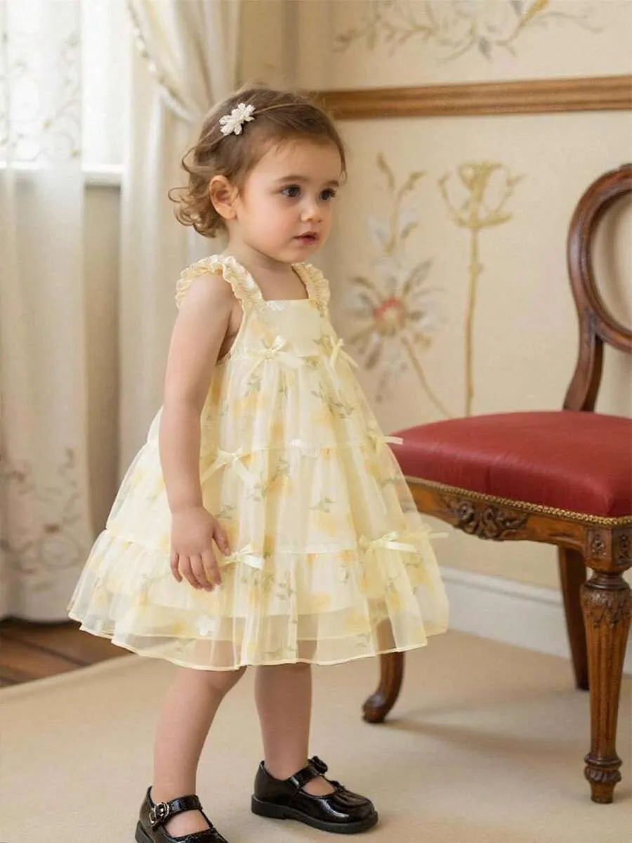 Vestido flores amarillo bebe niña sa251231192780637087532