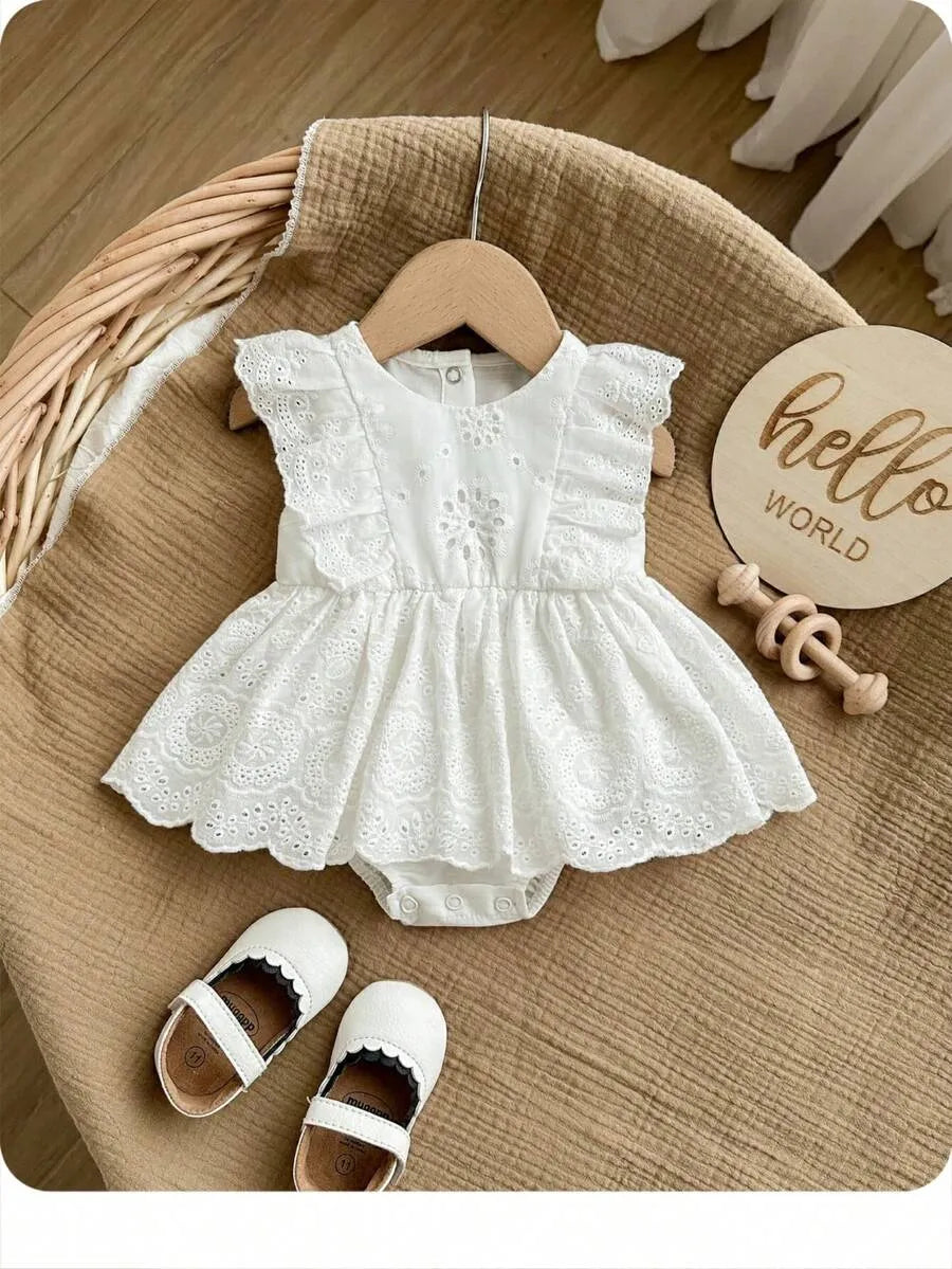 Vestido mameluco blanco bebe niña sa251122992592532223