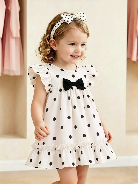 Vestido puntos polka dot blanco ivory bebe niña sa260416183082361910447