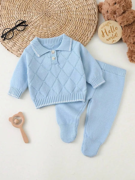 Set conjunto 2 piezas camisa pantalon azul celeste bebe niño salida hospital sa260608092388767811654