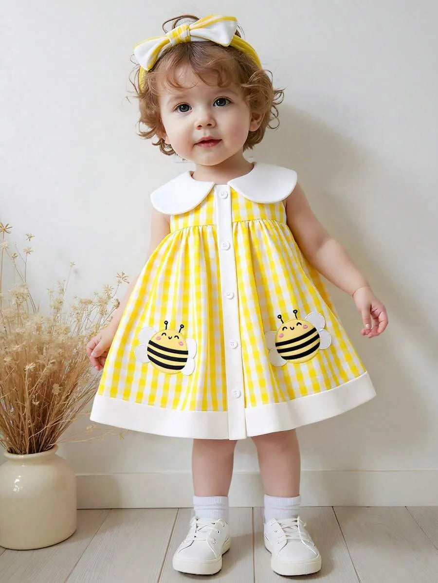 Vestido amarillo blanco abeja bebe niña sa25022199054923989