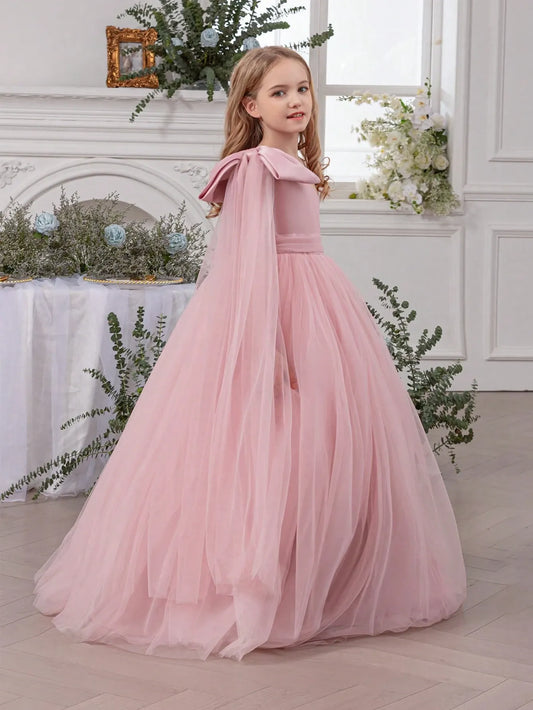 Vestido rosado gala niña chongo sk2412269887663729