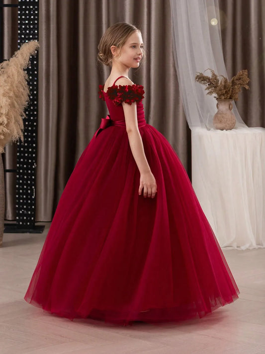 Vestido rojo gala niña sk25061019013044008
