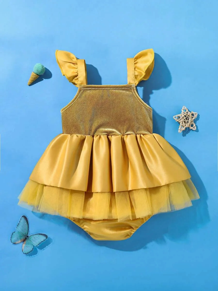 Vestido disfraz princesa  amarillo bebe niña sa260320172263423811469
