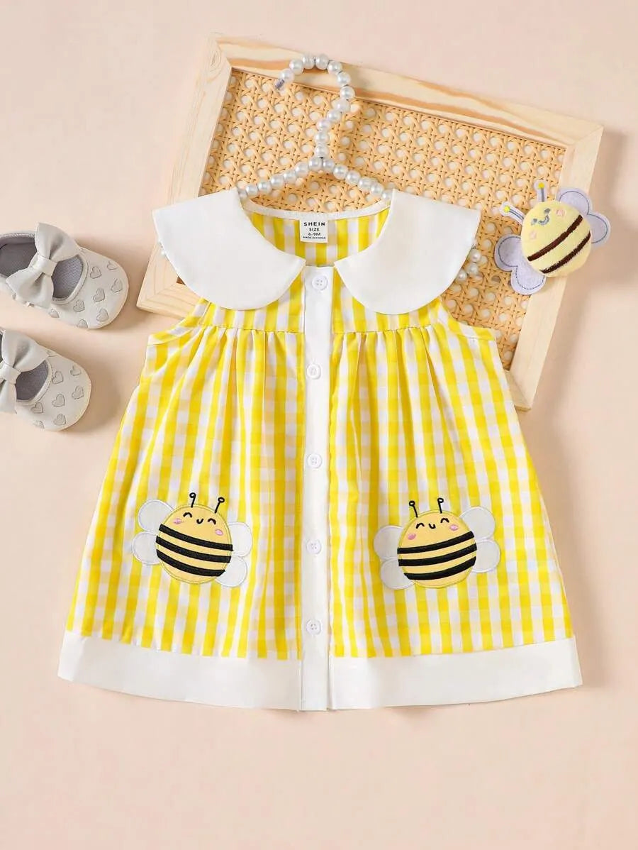 Vestido amarillo blanco abeja bebe niña sa25022199054923989