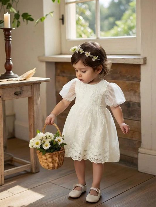 Vestido blanco bebe niña sa25041653850752383