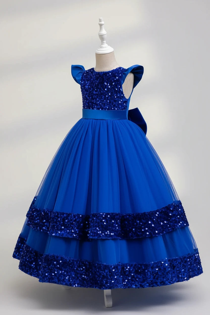 Vestido con manga azul evento gala sk2411066004545673