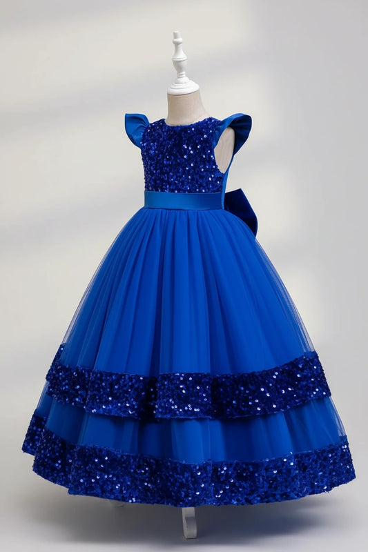 Vestido con manga azul evento gala sk2411066004545673
