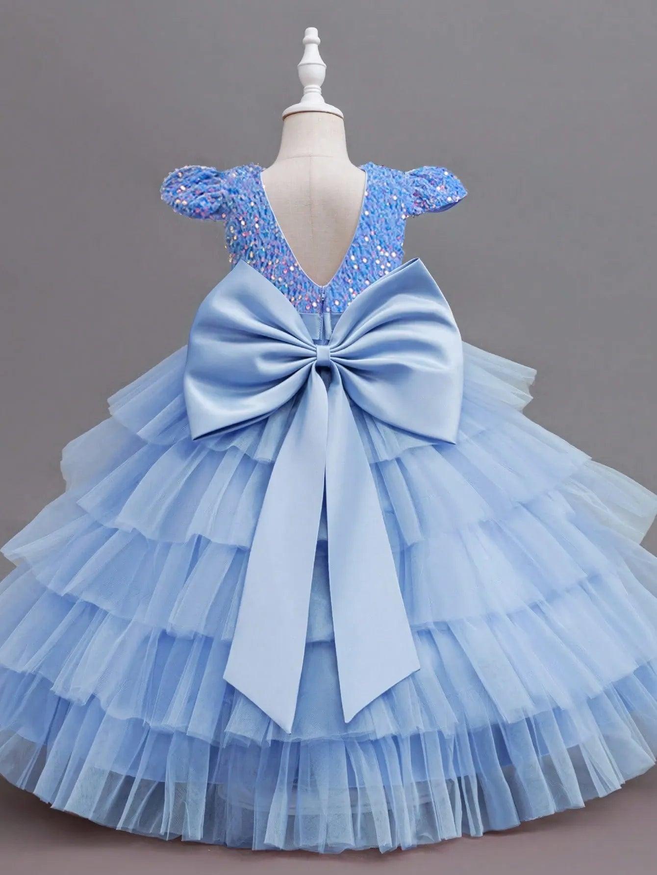 Vestido azul celeste evento gala niña sk25090398779791212
