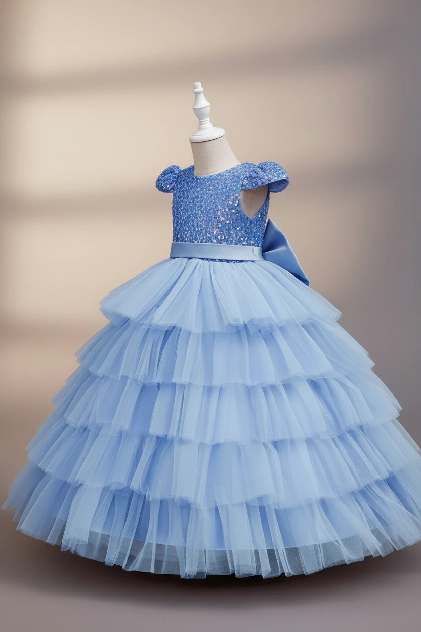 Vestido azul celeste evento gala niña sk25090398779791212